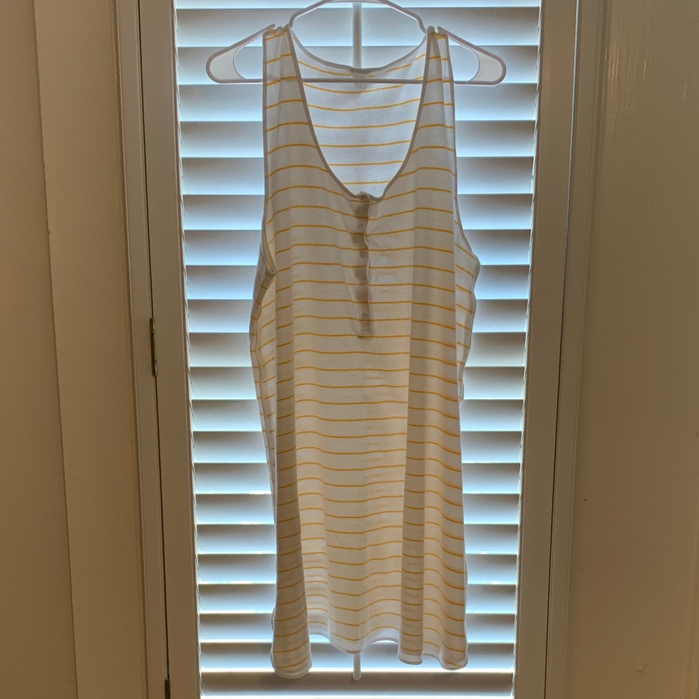 LAKE Pajamas Yellow and White Striped Women's Maternity Nightgown